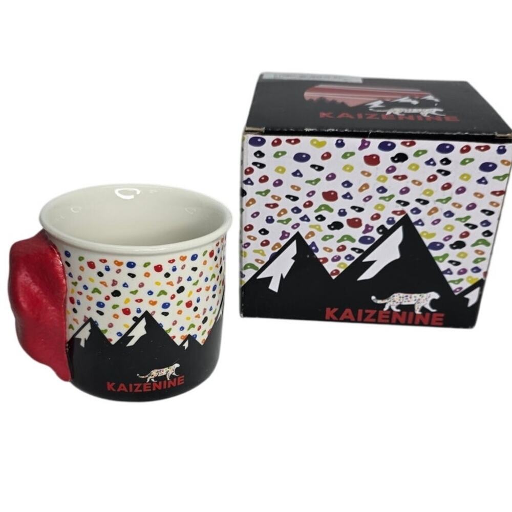 KAIZENINE Red Rock Climbing Hold Grip Handle Coffee Mug Cup Gift for Climber